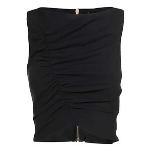 Versace Viscose Black Ruched Women's Top
